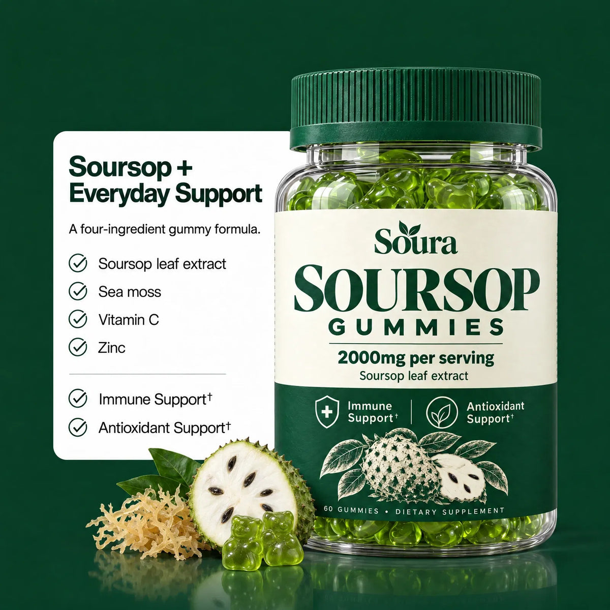 100% Pure Organic Soursop Gummies